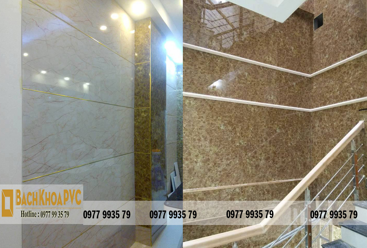Chỉ cách chống ẩm mốc tường nhà bằng tấm PVC vân đá Marble 2