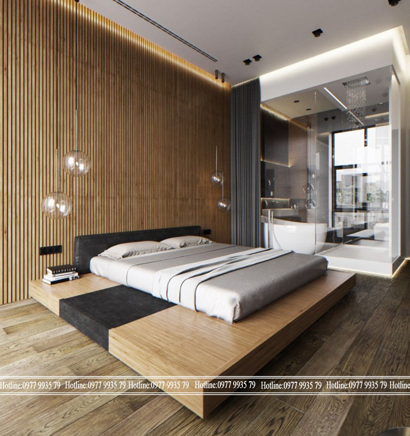 tấm ốp tường vân gỗ và thiết kế nội thất phòng ngủ tối giản theo phong cách nhật bản - 8