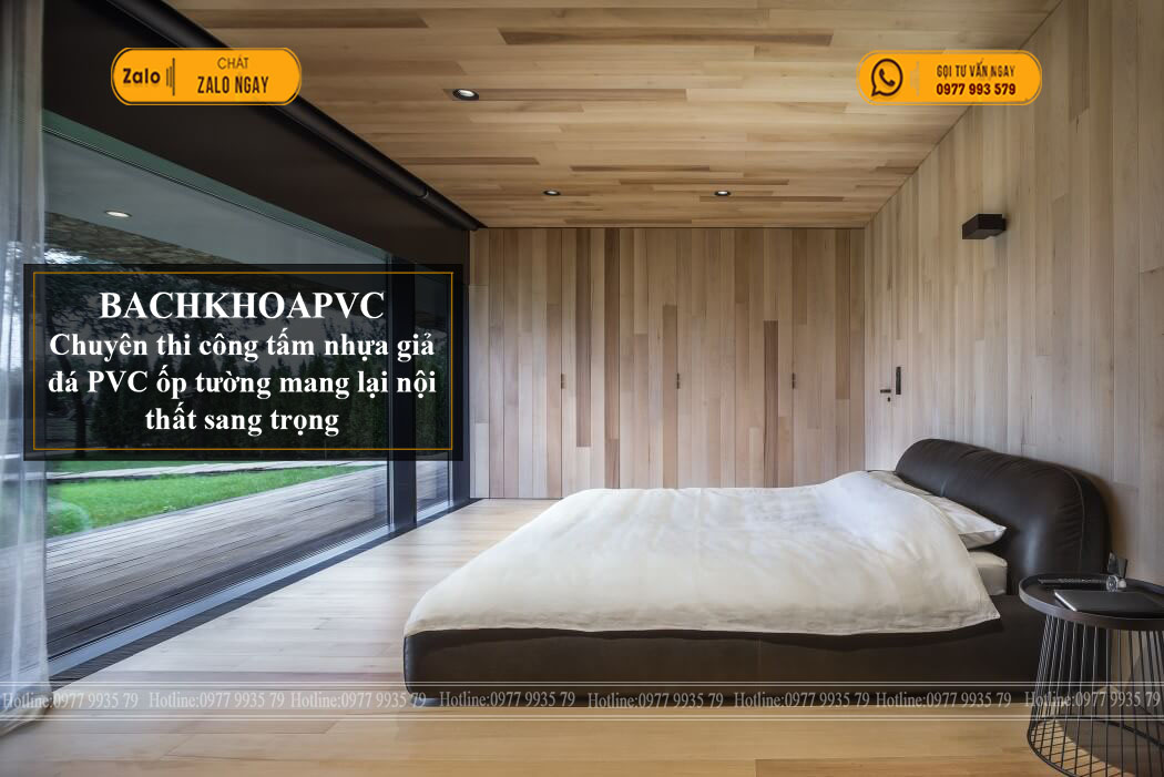 tấm ốp tường vân gỗ và thiết kế nội thất phòng ngủ tối giản theo phong cách nhật bản - 1