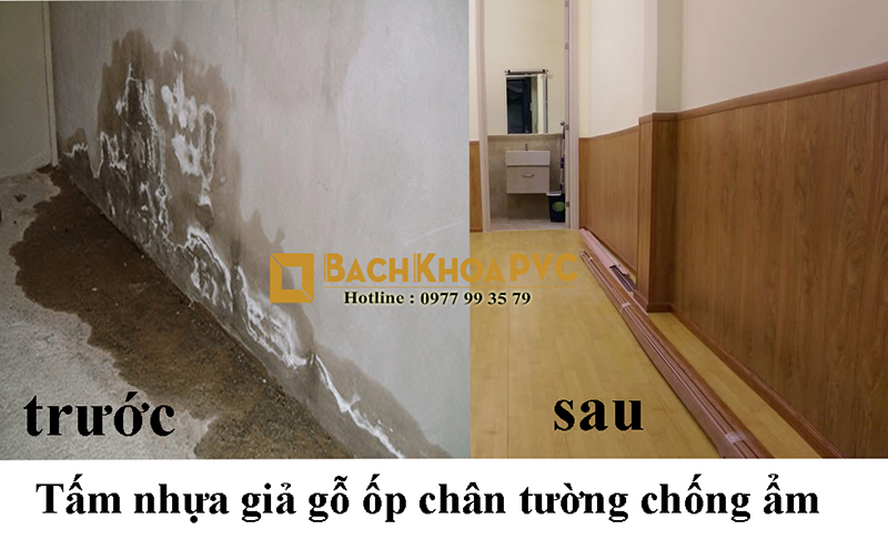 Tấm nhựa giả gỗ ốp chân tường chống ẩm – Thi công nhanh, đẹp mắt tại BachKhoaPVC