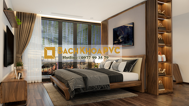 Tấm ốp tường giả gỗ PVC giải pháp tốt nhất cho thiết kế nội thất phòng ngủ nhỏ chung cư 1
