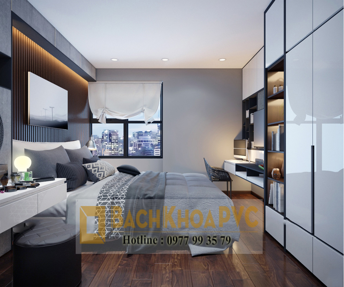 Thiết kế nội thất chung cư cao cấp với ý tưởng thiết kế độc đáo từ tấm lamri nhựa giả gỗ 9
